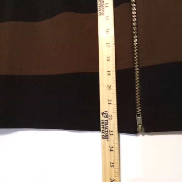 Y2K Bratz Mini Skirt Straight Preppy W 14 Black Brown Lined Full Front Zipper - Picture 11 of 12